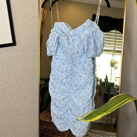 House of CB ‘Luna’ Blue Floral Draped Corset Mini Dress NWOT - Picture 10 of 10